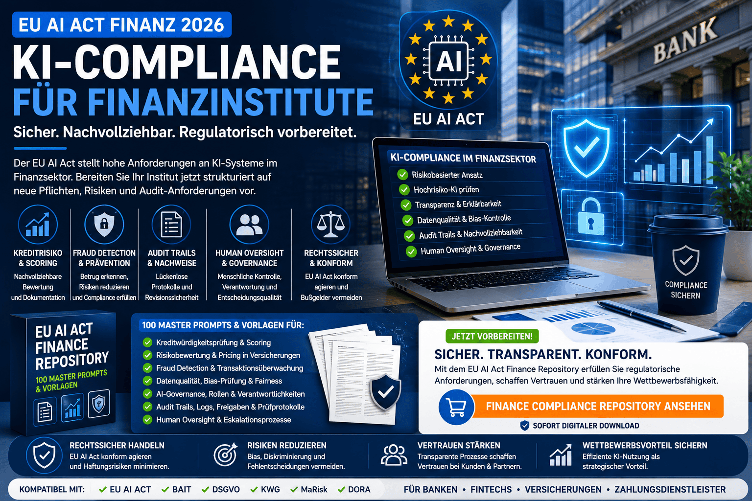 EU AI Act Finanz 2026: KI-Compliance für Banken, FinTechs und Versicherungen