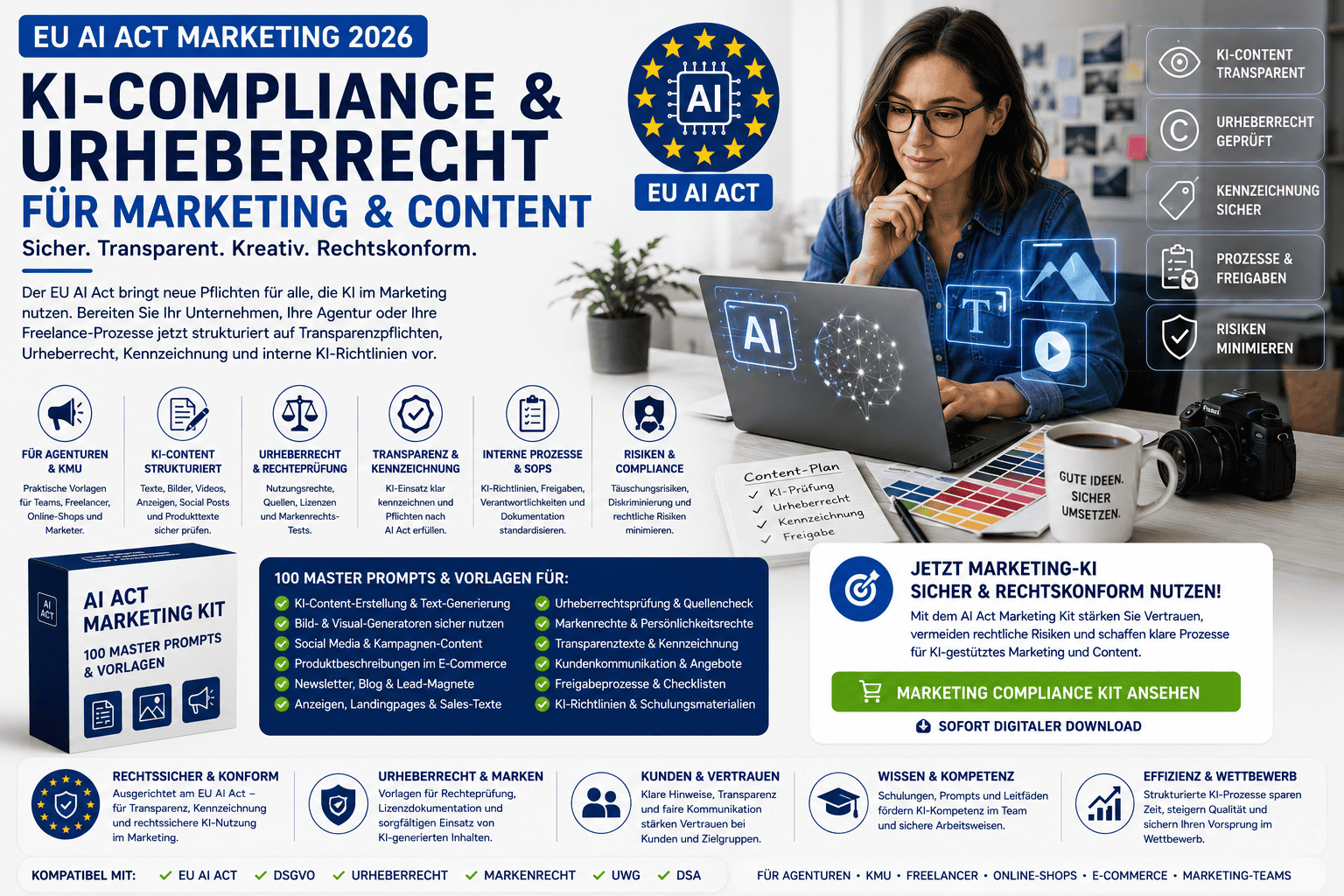 EU AI Act Marketing 2026: KI-Compliance für Agenturen, Freelancer und KI-Content