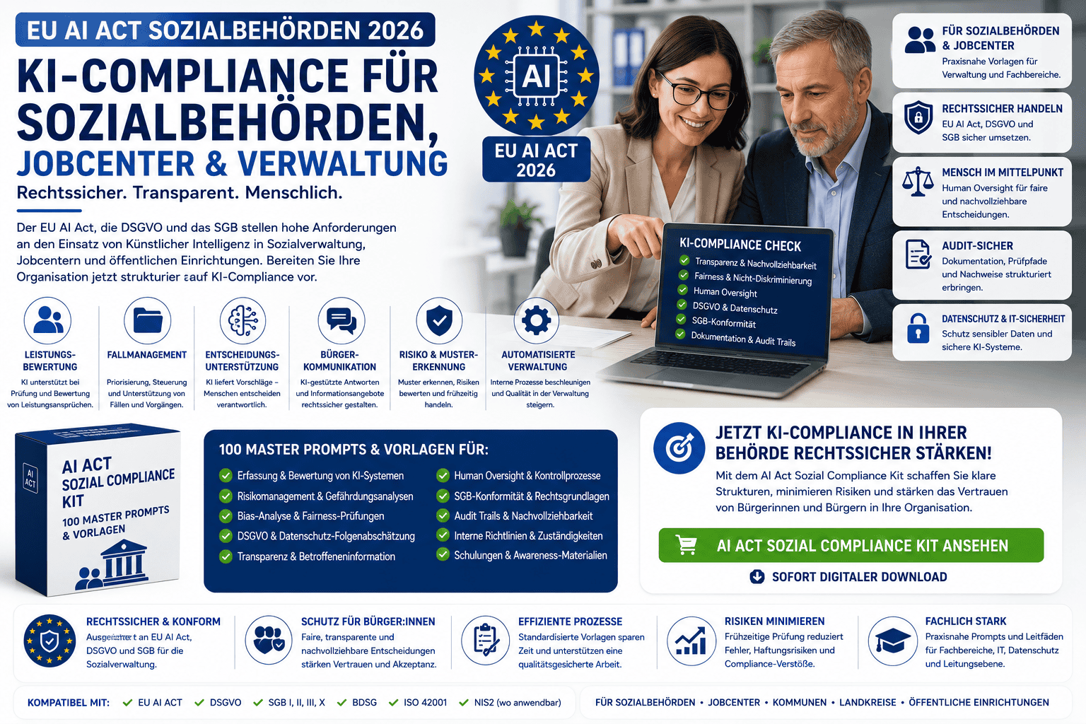 EU AI Act Sozialbehörden 2026: KI-Compliance für Jobcenter, Sozialverwaltung und Behörden