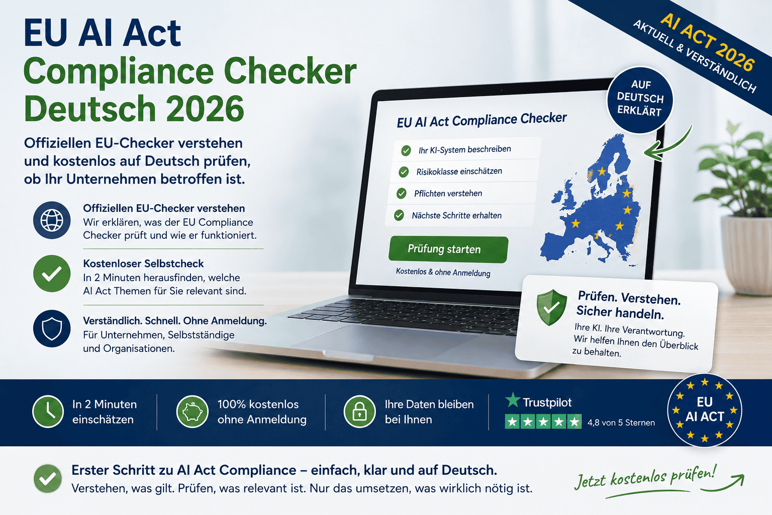 EU AI Act Compliance Checker Deutsch 2026 für Unternehmen und Selbstständige