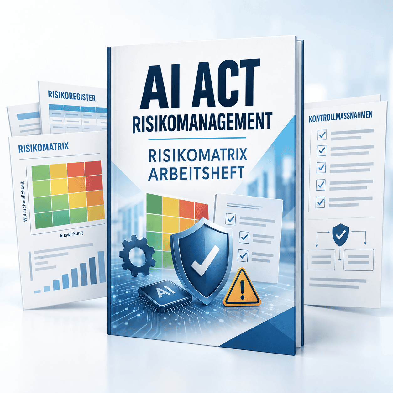 AI Act Arbeitsheft für KI-Risikomanagement, Risikomatrix, Maßnahmenplanung und dokumentierte Kontrollen