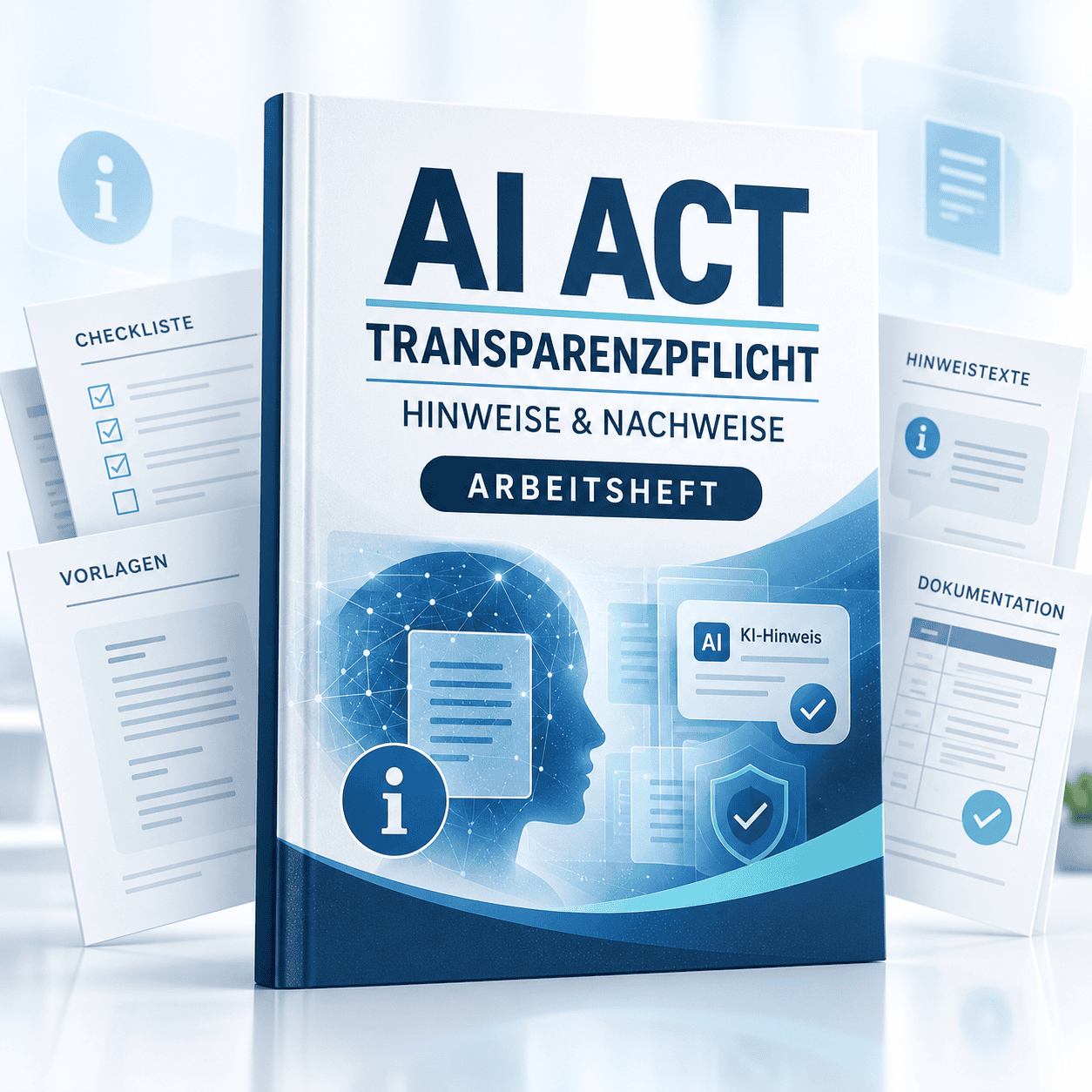 AI Act Arbeitsheft für Transparenzpflichten, KI-Hinweise, Kennzeichnungen und nachvollziehbare Dokumentation